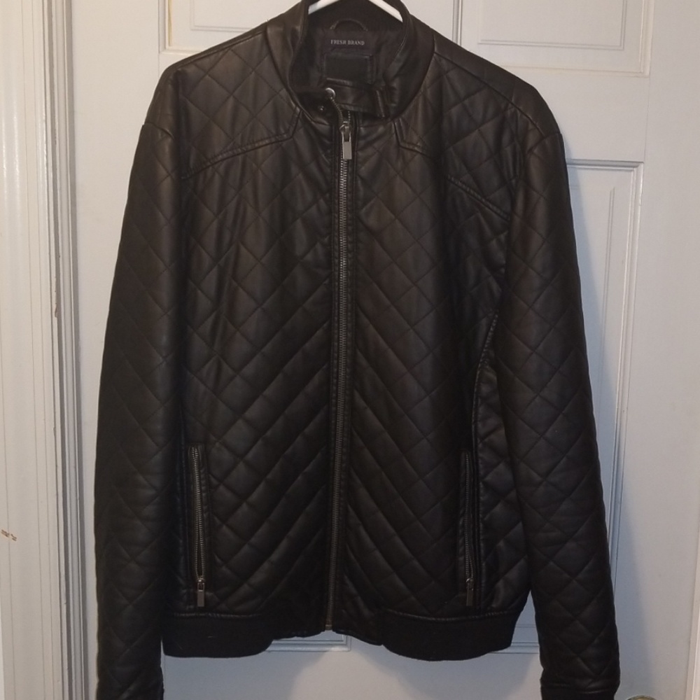 Quilted faux leather jacket